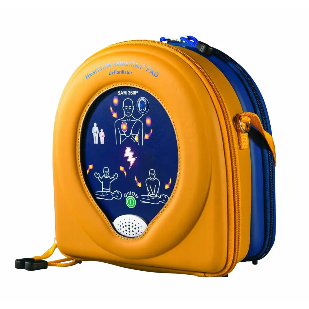 HeartSine Samaritan AED Pad Case that includes a window to still see the device with the lights on