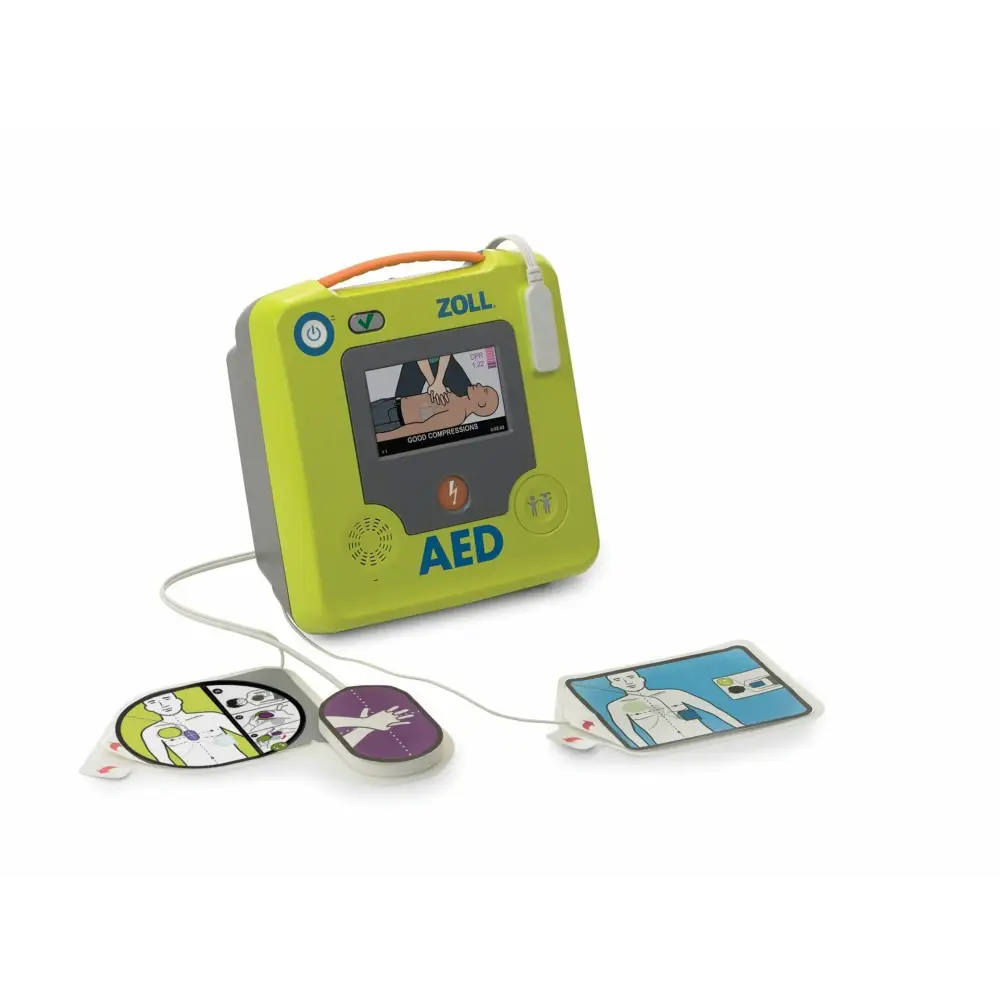 Zoll AED 3 with 2 pads attached by wires