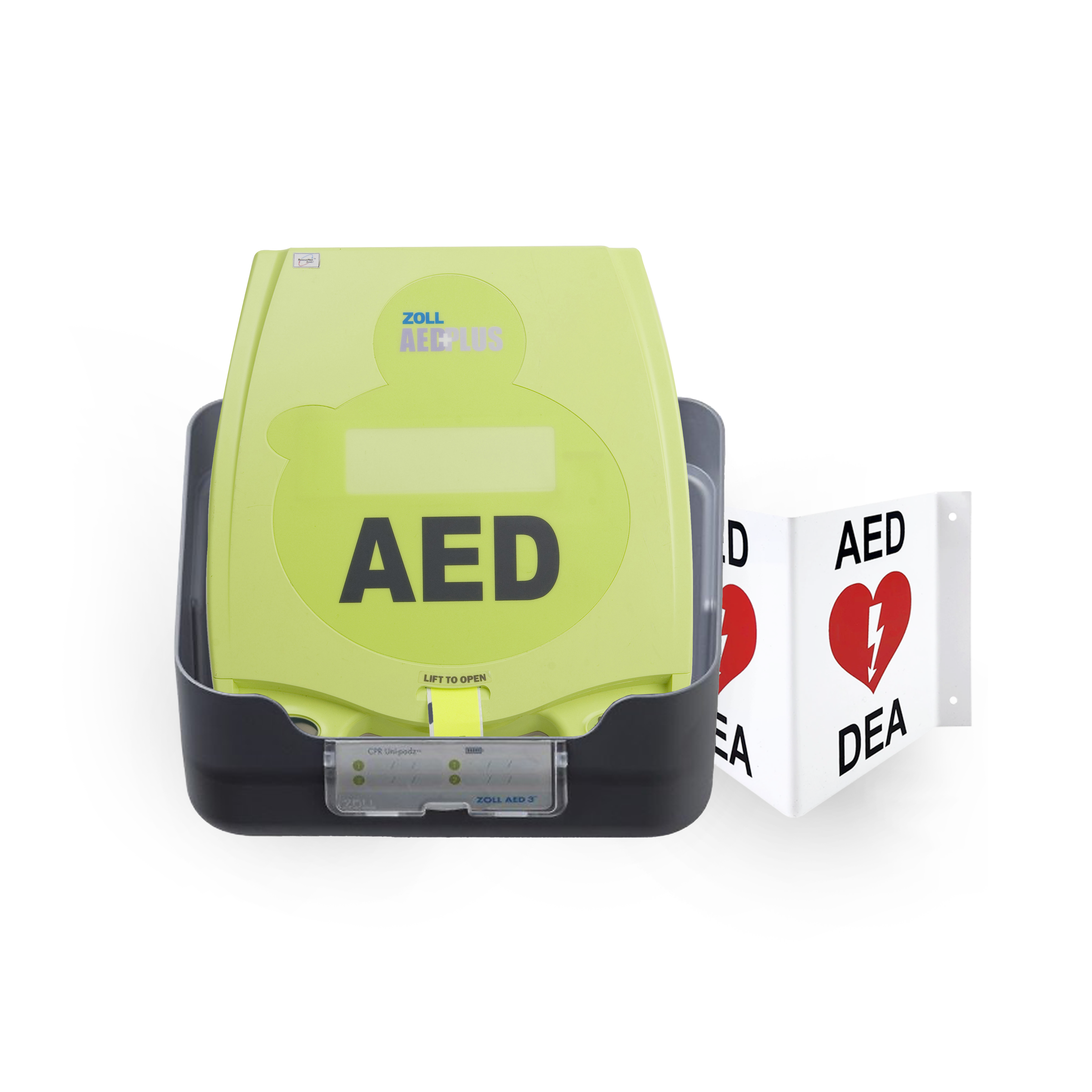 Zoll AED Plus Bundle (3-way Sign & Wall Bracket)