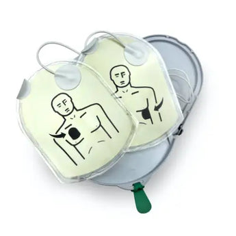 Disposable cpr mask with clear plastic cover and green strap, designed for easy use in emergency situations.