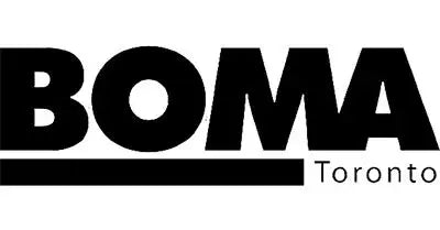 Black boma toronto logo on white background