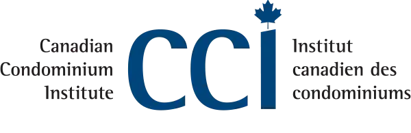 Logo of the Canadian Condominium Institute (CCI) featuring blue text and a maple leaf symbol.